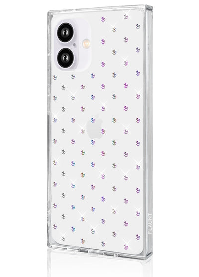 SQUARE Iridescent Crystal Rhinestone iPhone Case #iPhone 16 