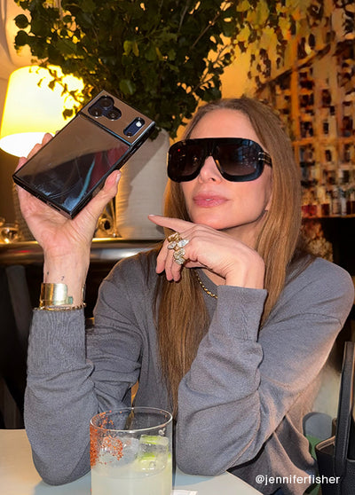 FLAUNT x Jennifer Fisher - SQUARE® Silver Metallic Mirror iPhone Case