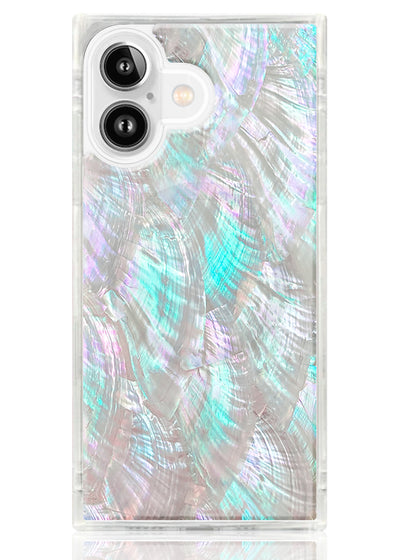 Mother of Pearl Square iPhone Case #iPhone 17 + MagSafe