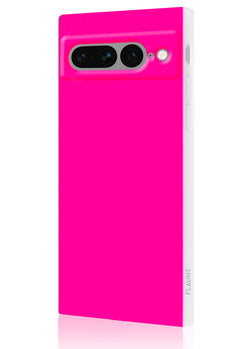 Neon Pink Square Google Pixel Case #Pixel 7 Pro
