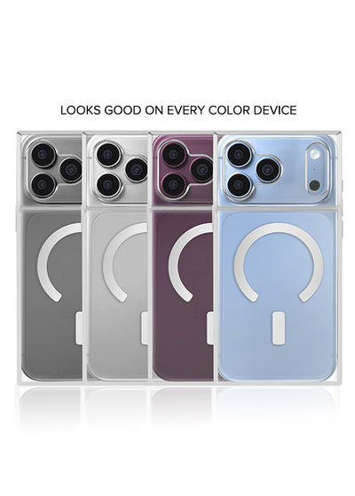 Gilded Crystal Clear Silver SQUARE iPhone Case #iPhone 18 Pro Max + MagSafe,iPhone 18 Pro + MagSafe