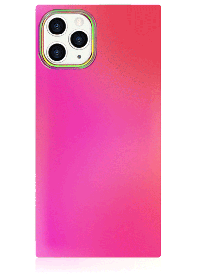 Pink Iridescent Satin Square iPhone Case #iPhone 11 Pro Max