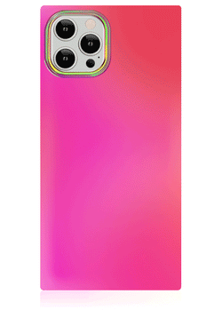 Pink Iridescent Satin Square iPhone Case #iPhone 12 Pro Max