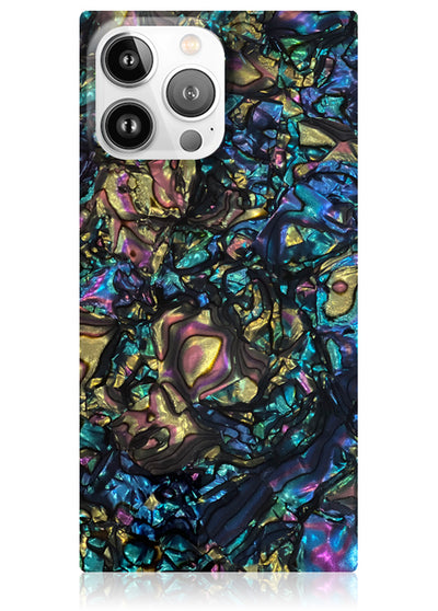 Abalone Shell Square iPhone Case #iPhone 15 Pro + MagSafe