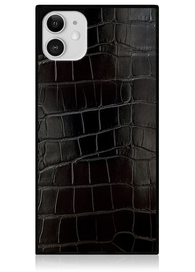 Black Crocodile Square iPhone Case #iPhone 11