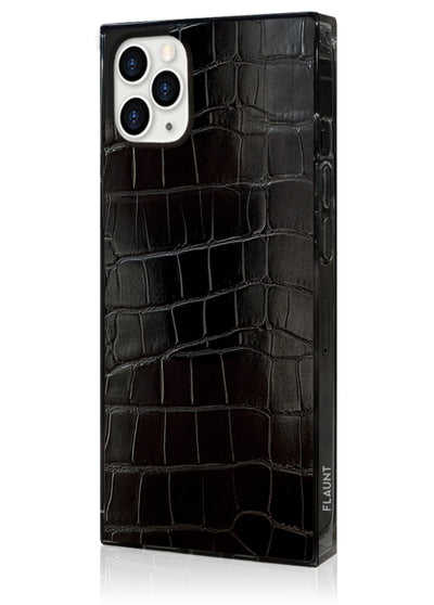 Black Crocodile Square iPhone Case #iPhone 11 Pro Max