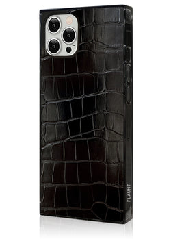 Black Crocodile Square iPhone Case #iPhone 12 Pro Max