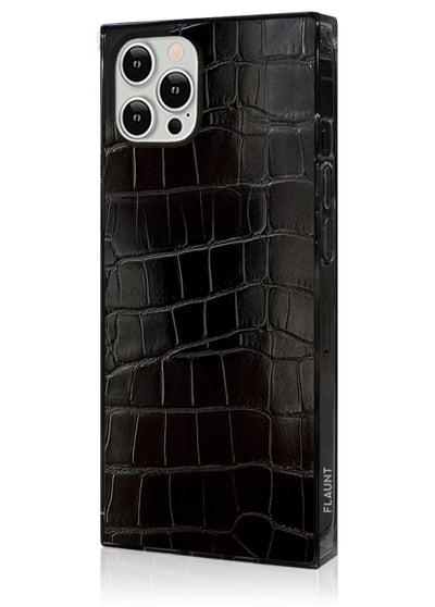 Black Crocodile Square iPhone Case #iPhone 12 Pro Max