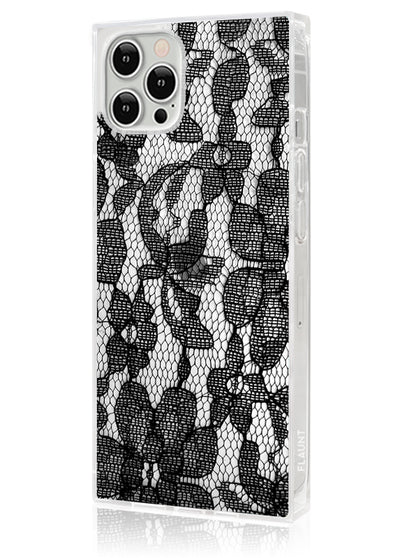Black Lace Square iPhone Case #iPhone 12 Pro Max