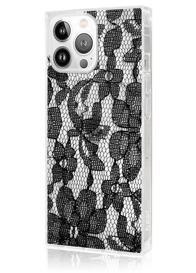 Black Lace Square iPhone Case #iPhone 14 Pro Max