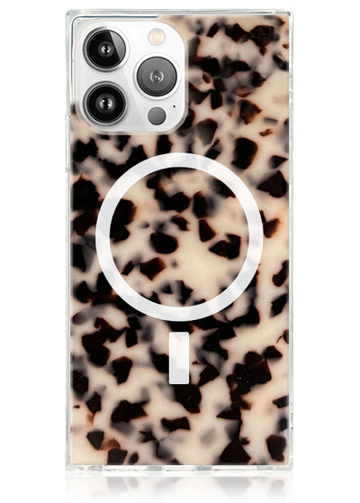 Blonde Tortoise SQUARE iPhone Case #iPhone 15 Pro + MagSafe