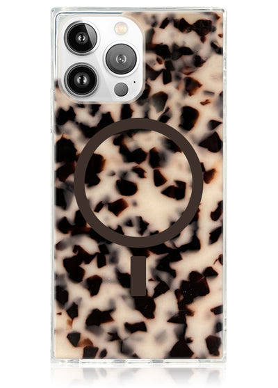 Blonde Tortoise SQUARE iPhone Case #iPhone 15 Pro + MagSafe