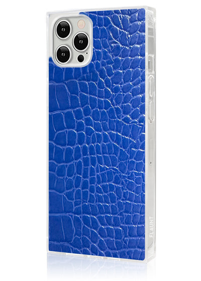 Blue Crocodile Square iPhone Case #iPhone 12 / iPhone 12 Pro
