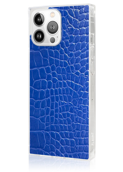 Blue Crocodile Square iPhone Case #iPhone 14 Pro