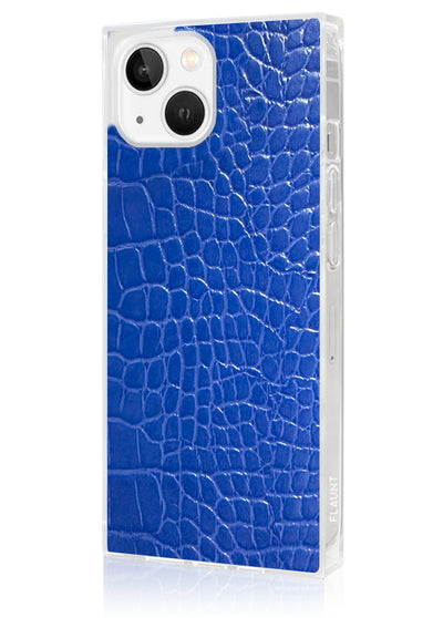 Blue Crocodile Square iPhone Case #iPhone 15