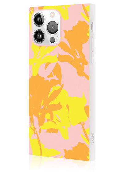 Blush Blossom Square iPhone Case #iPhone 14 Pro Max + MagSafe