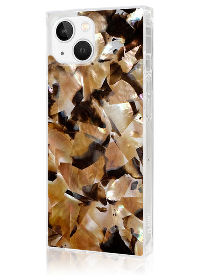 Brown Abalone Shell Square iPhone Case #iPhone 14 Plus