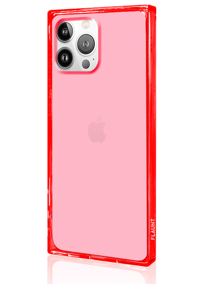 Clear Neon Pink Square iPhone Case #iPhone 13 Pro