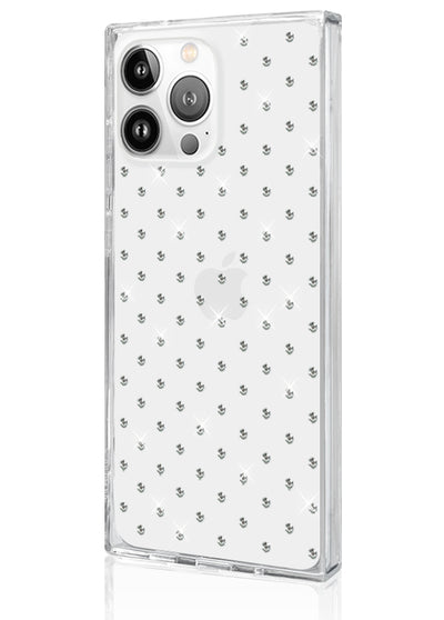 SQUARE Crystal Rhinestone iPhone Case #iPhone 15 Pro Max