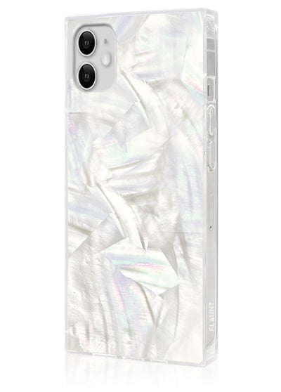 Geo White Mother of Pearl SQUARE iPhone Case #iPhone 11