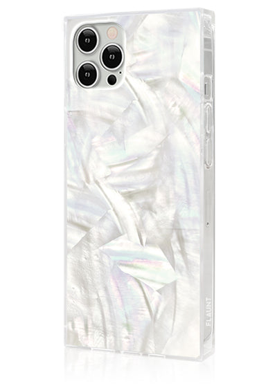 Geo White Mother of Pearl SQUARE iPhone Case #iPhone 12 / iPhone 12 Pro