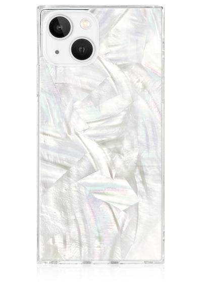 Geo White Mother of Pearl SQUARE iPhone Case #iPhone 13