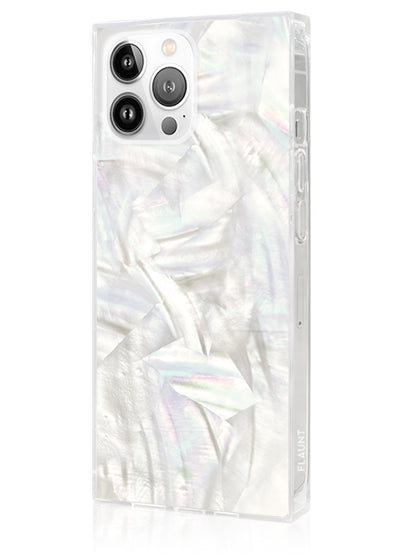 Geo White Mother of Pearl SQUARE iPhone Case #iPhone 13 Pro