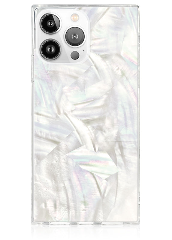 SQUARE® Geo White Mother of Pearl iPhone Case