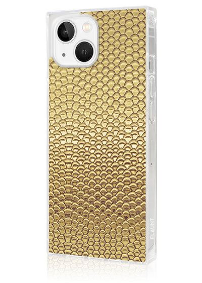 FLAUNT SQUARE Gold Metallic Snakeskin Faux Leather iPhone Case FLAUNT SQUARE Gold Metallic Snakeskin Faux Leather iPhone Case