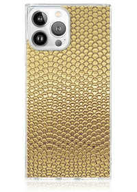 ["Gold", "Metallic", "Snakeskin", "Faux", "Leather", "Square", "iPhone", "Case", "#iPhone", "13", "Pro"]