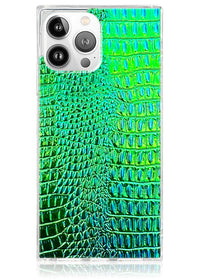 ["Green", "Crocodile", "Square", "iPhone", "Case", "#iPhone", "13", "Pro"]