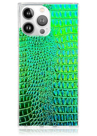 ["Green", "Crocodile", "Square", "iPhone", "Case", "#iPhone", "14", "Pro"]