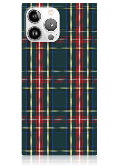 Green Plaid Square iPhone Case #iPhone 13 Pro + MagSafe