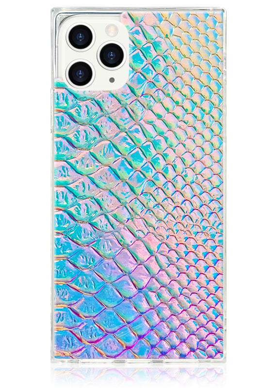 SQUARE® Iridescent Crocodile Faux Leather iPhone Case