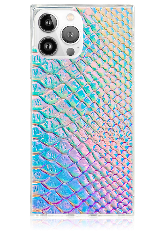 SQUARE® Iridescent Crocodile Faux Leather iPhone Case