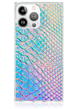 Iridescent Crocodile Square iPhone Case #iPhone 16 Pro + MagSafe