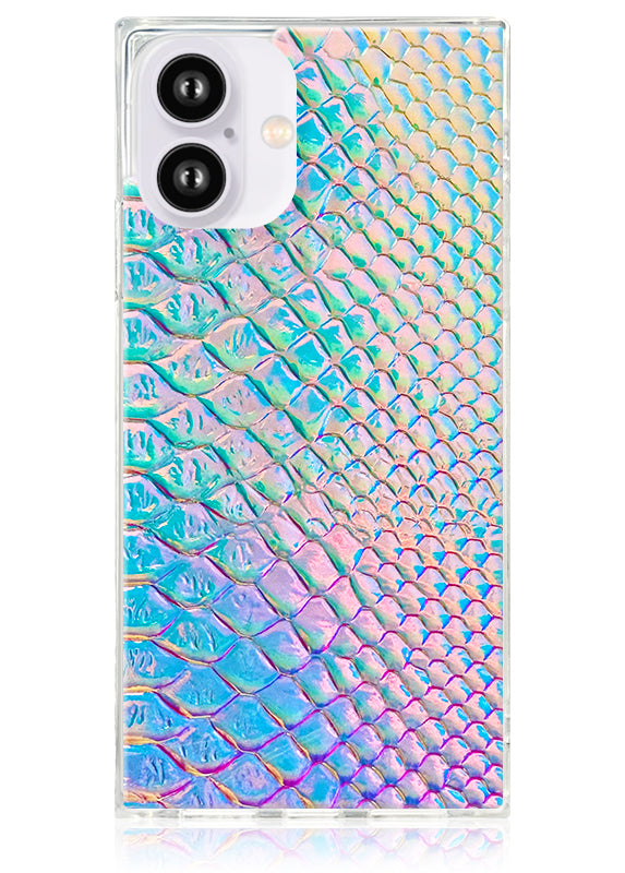 SQUARE® Iridescent Crocodile Faux Leather iPhone Case