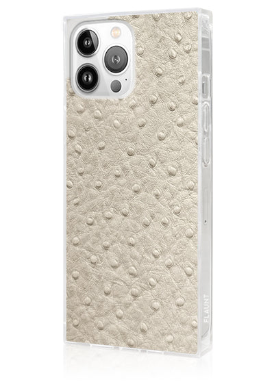 Ivory Ostrich Square iPhone Case #iPhone 13 Pro + MagSafe
