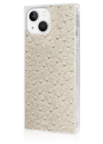 Ivory Ostrich Square iPhone Case #iPhone 15