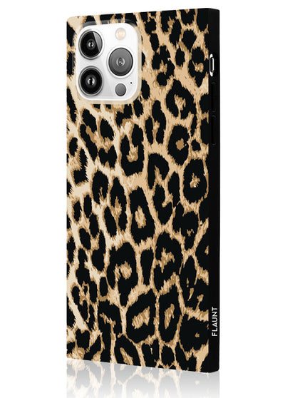 Leopard Print Square iPhone Case #iPhone 13 Pro + MagSafe