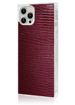 Burgundy Lizard Square iPhone Case #iPhone 12 Pro Max