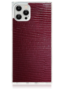 Burgundy Lizard Square iPhone Case #iPhone 12 Pro Max