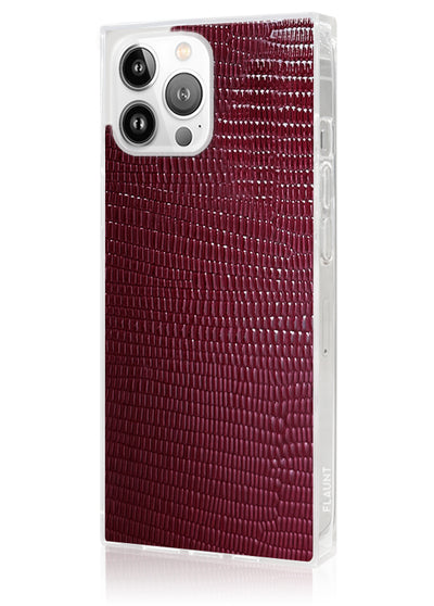Maroon Lizard Square iPhone Case #iPhone 13 Pro + MagSafe