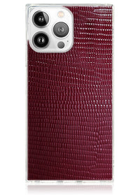 ["Burgundy", "Lizard", "Square", "iPhone", "Case", "#iPhone", "16", "Pro", "+", "MagSafe"]