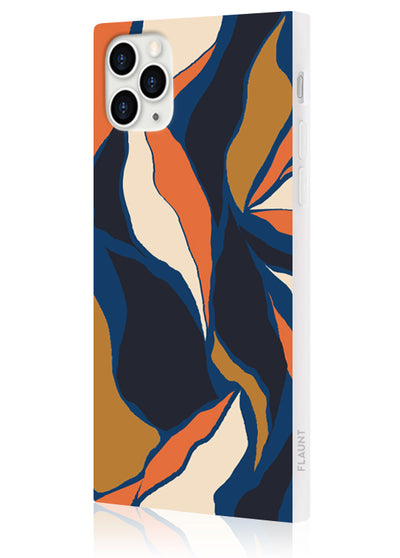 Navy Blossom Square iPhone Case #iPhone 11 Pro Max