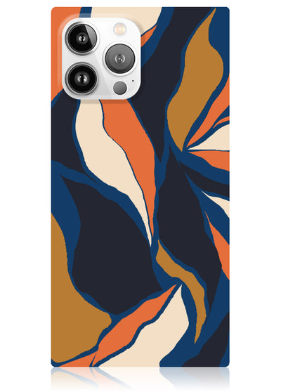 Navy Blossom Square iPhone Case #iPhone 13 Pro Max