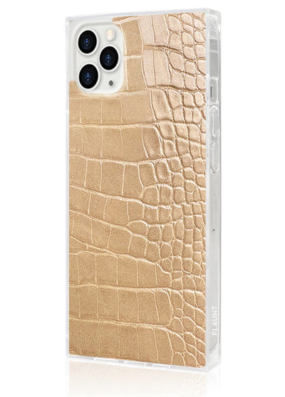 Tan Crocodile Square iPhone Case #iPhone 11 Pro