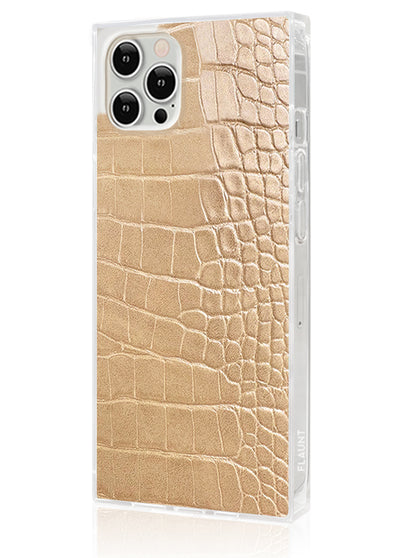 Tan Crocodile Square iPhone Case #iPhone 12 / iPhone 12 Pro