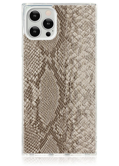 Nude Python Faux Leather SQUARE iPhone Case #iPhone 12 / iPhone 12 Pro