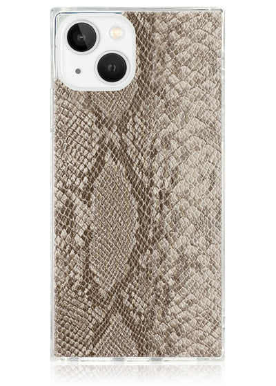 Nude Python Faux Leather SQUARE iPhone Case #iPhone 14